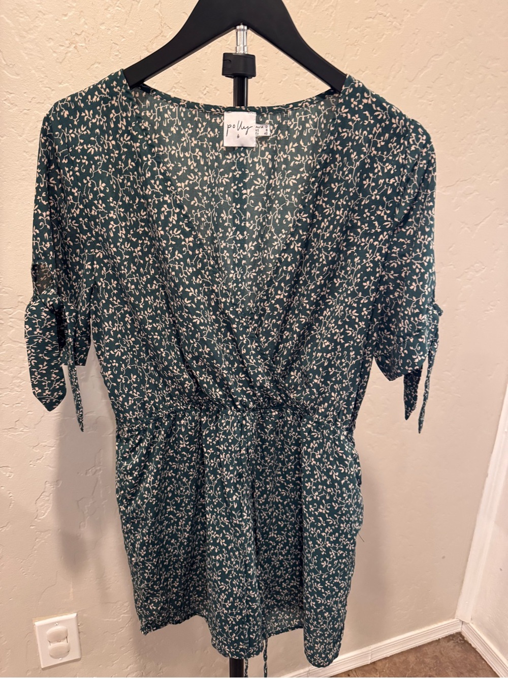 Polly Forest Green Tie-Sleeve Jumper